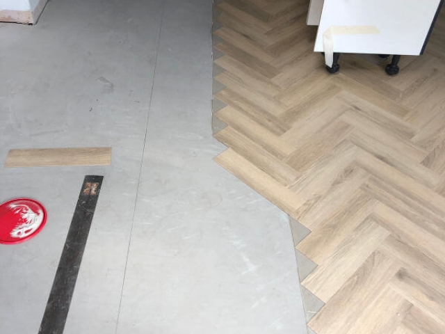 Amtico floor being fitted in Manchester